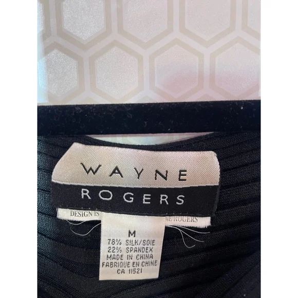 Women's Wayne Rogers Black Long Sleeve Top Size M - Picture 4 of 6